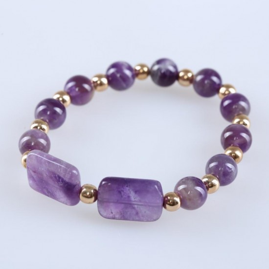 The bracelet "Two Moon Shadow" from amethysts with hematite code 210018 The bracelet "Two Moon Shadow" from amethysts with hematite code 210018