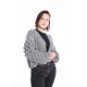 Knitted women's jacket with sleeves with balls "Silver Moon" code 120012 Knitted women's jacket with sleeves with balls "Silver Moon" code 120012