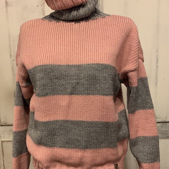 Knitted sweater for women "Pink fog" code 120014